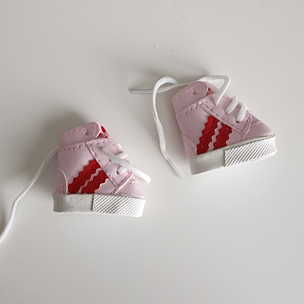 LABUBU Faux ADIDAS Branded Pink High-Top Sneakers